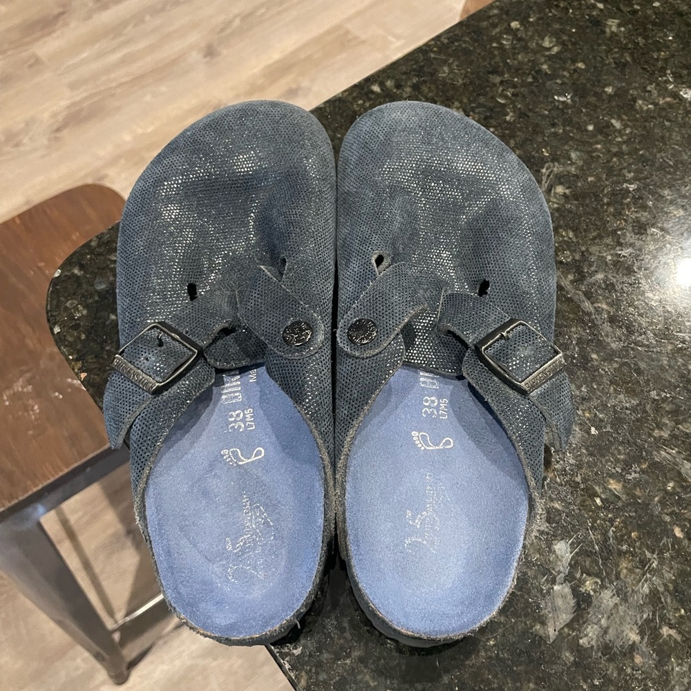 Blue Birkenstock Mule Clogs